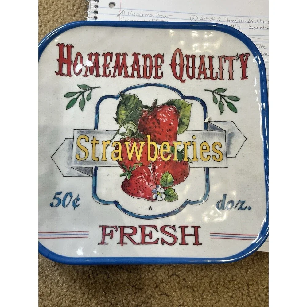 Betsy Cavallo Various Fruit Melamine Salad Plates 8.5” Farmers Market Set If 4
